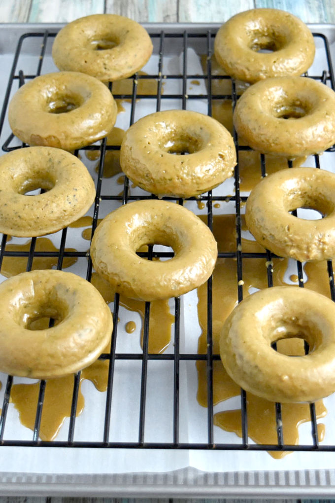 The aroma of coffee will fill your kitchen!  Maple Coffee Glazed Baked Donuts are one of those "Nailed IT!" recipes your family and co-workers will love. #FallFlavors