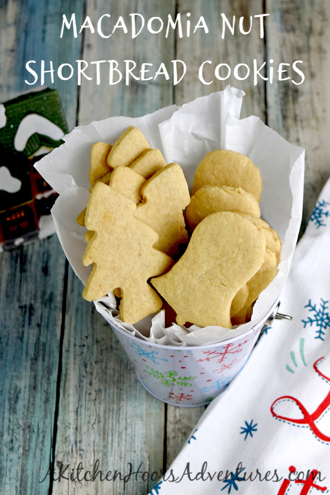 Buttery and delicious, Macadamia Nut Shortbread Cookies have that rich shortbread cookie with the hint of nuttiness to them.  They're easy to make, and are top on my list of favorite cookies!