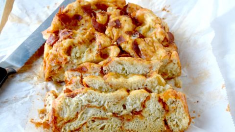 Close up of Slow Cooker Pepperoni Pizza Bread