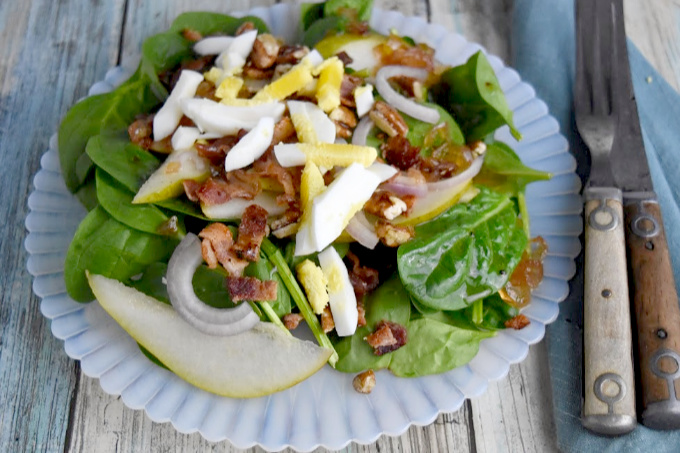 Wilted Pear and Shallot Salad
