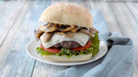 Inspired by the Shake Shack mushroom burger, this Mozzarella Stuffed Mushroom Burger is moist, delicious, and stuffed with the perfect amount of cheese.