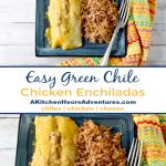 Easy Green Chile Chicken Enchiladas are super scrumptious, super easy, and almost everything comes from your pantry. The chicken can either be canned or leftover roasted chicken. Either way these are DE-licious. #GreenChileEnchiladas #EnchiladaRecipe #MexicanFoodie #HealthyDinnerIdeas #SouthwestFlavors