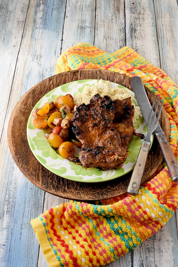 Grilled Curry Barbecue Chicken is tender, basted with a delicious curry barbecue sauce, and is super quick for even the busiest of weeknights!