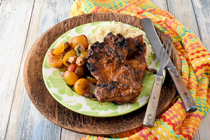 Grilled Curry Barbecue Chicken is tender, basted with a delicious curry barbecue sauce, and is super quick for even the busiest of weeknights!