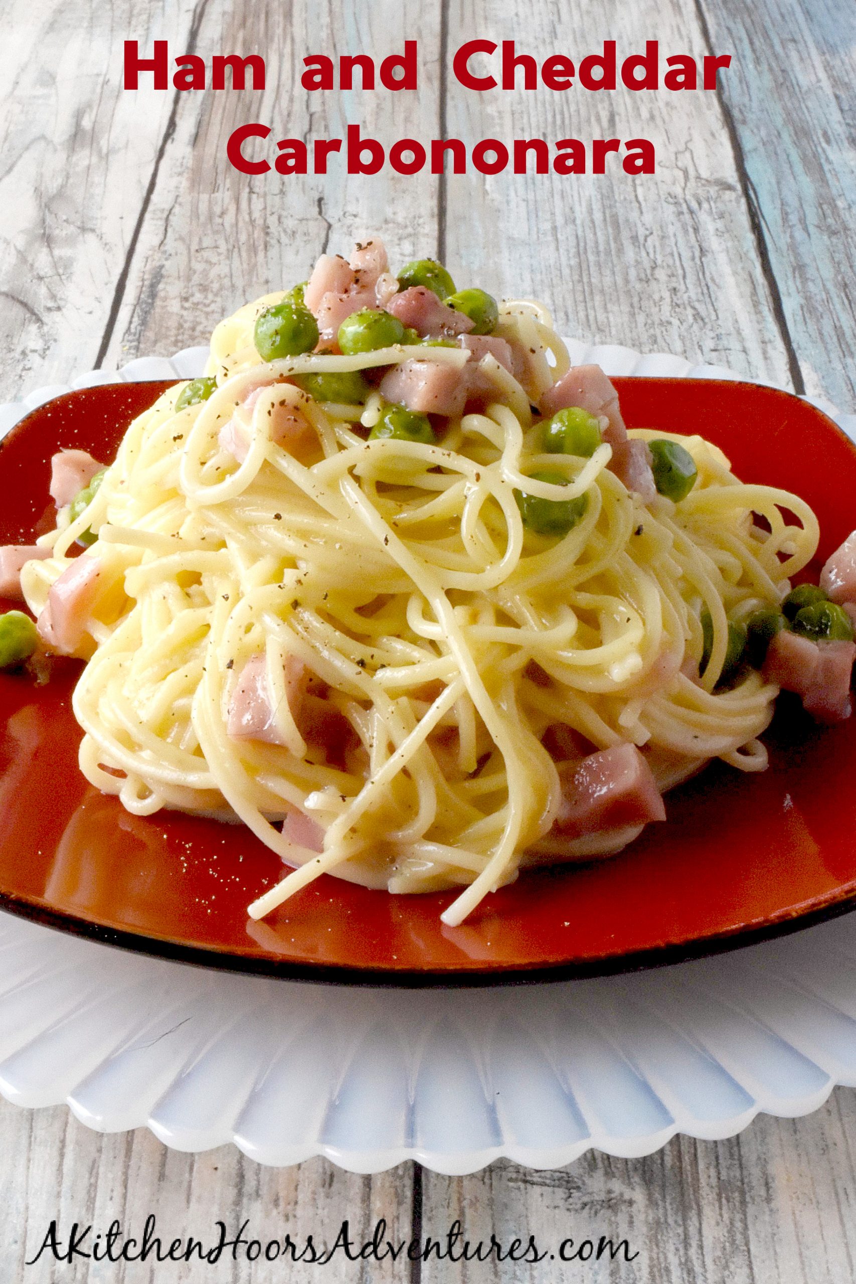Ham and Cheddar Carbonara is easy to make with only four ingredients but tastes off the charts delicious! Just like grown up macaroni and cheese you could serve at your next dinner party.  #CabotBudgetMeals