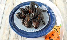 Air Fried Bat Wings look creepy but taste delicious!  Marinated in an Asian inspired sauce, they're crispy and perfectly delicious for your Halloween party. #HalloweenTreatsWeek