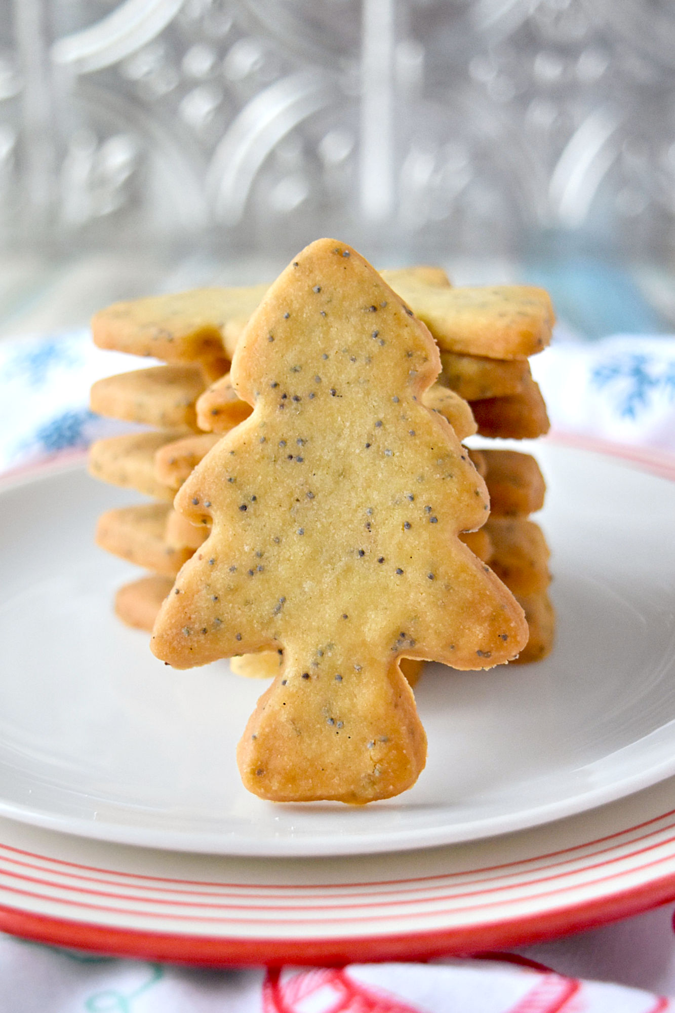 Poppy Seed Shortbread is tender and flaky shortbread speckled with poppy seeds. They’re buttery, rich, and simply delicious. #ChristmasCoookies