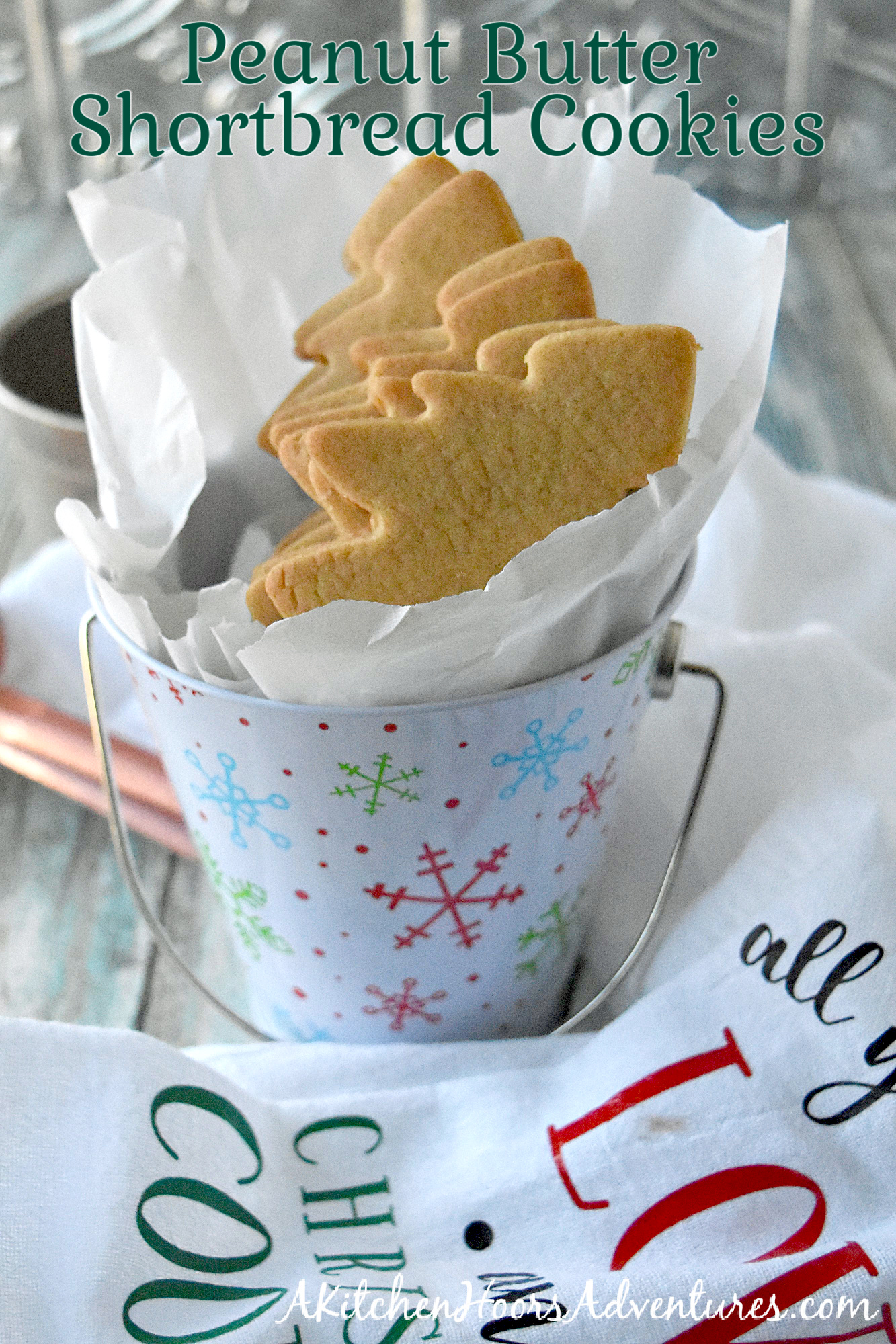 Peanut Butter Shortbread Cookies are light and crispy with a delicious peanut butter flavor. It’s a shortbread cookie that married a peanut butter cookie and had a baby. #ChristmasSweetsWeek