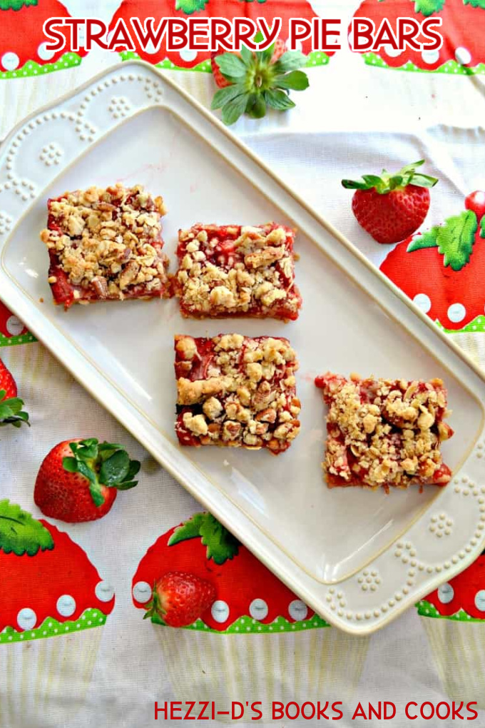 A buttery crust topped with fresh strawberries and a crumble oat topping.