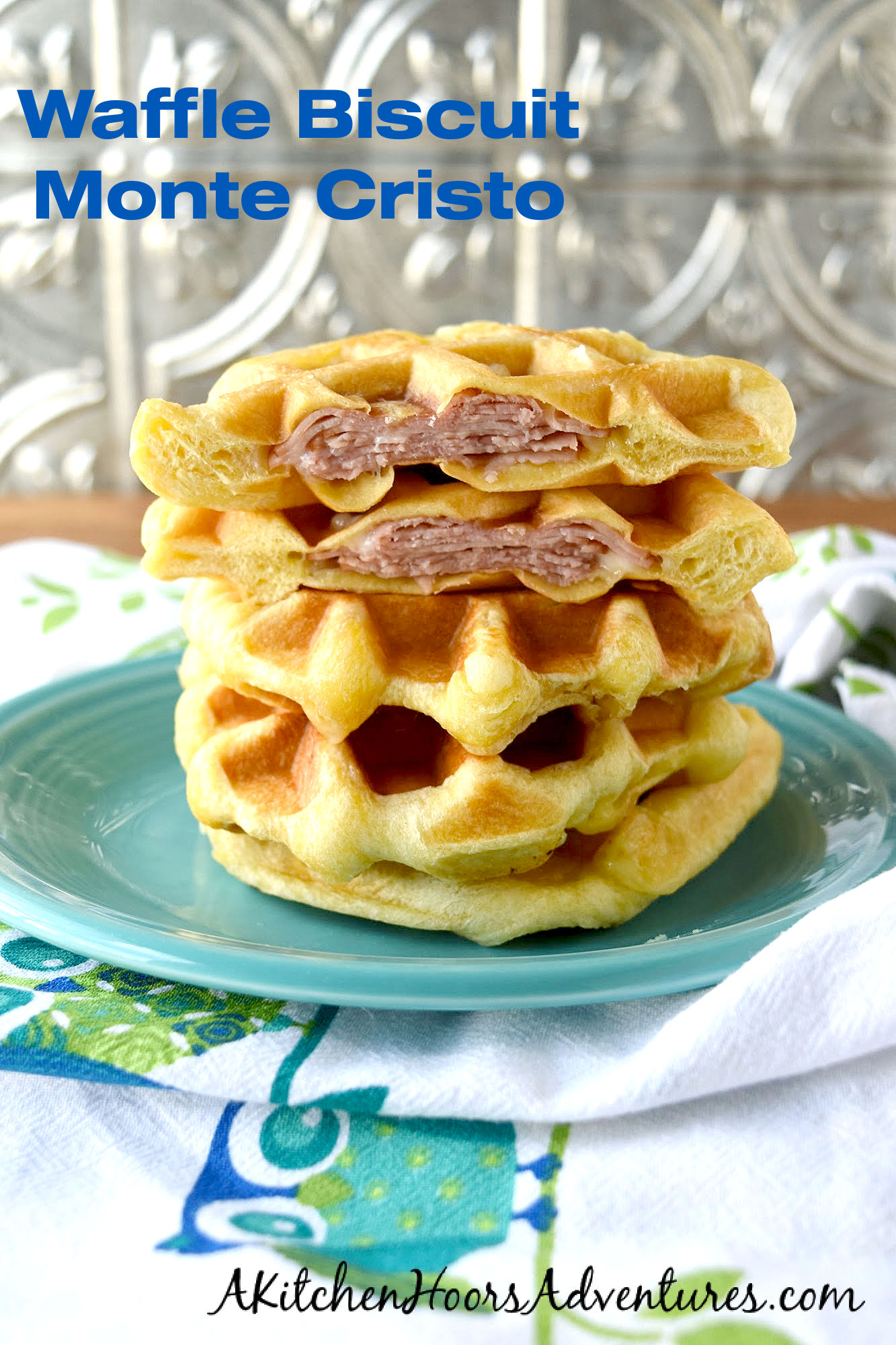 Waffle Biscuit Monte Cristo has only three ingredients and are easy for kids to make themselves. With simple ingredients and an easy technique, kids can make these for a snack or lunch any time they want.  #OurFamilyTable
