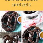 Easy Soft Chocolate Pretzels are chewy and delicious with the aroma and flavor of chocolate.  These are savory pretzels and taste delicious with a buckwheat honey mustard dipping sauce. #ChocolateWeek