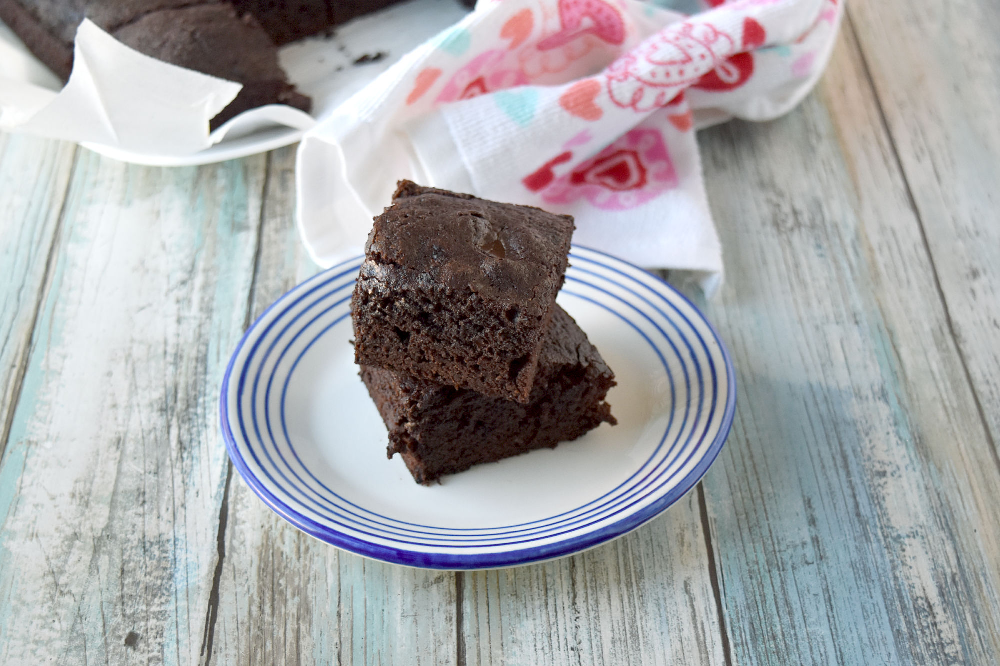 Fudgy One Bowl Brownies are super fudgy and double chocolaty delicious! They’re easy to make and whip up in under 40 minutes start to finish. #ChocolateWeek