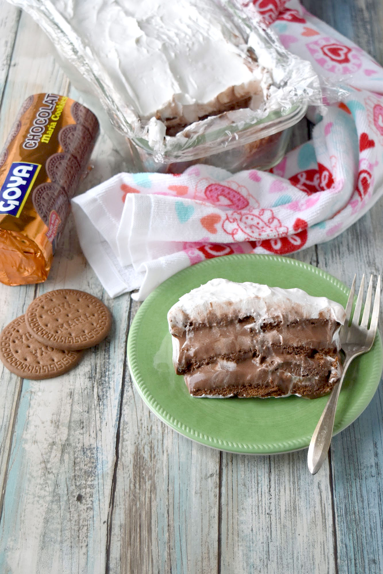 Icebox Mocha Cake is easy to assemble with simple ingredients. The chocolate cookies absorb all the flavors of the pudding and make for rich layers. #ChocolateWeek