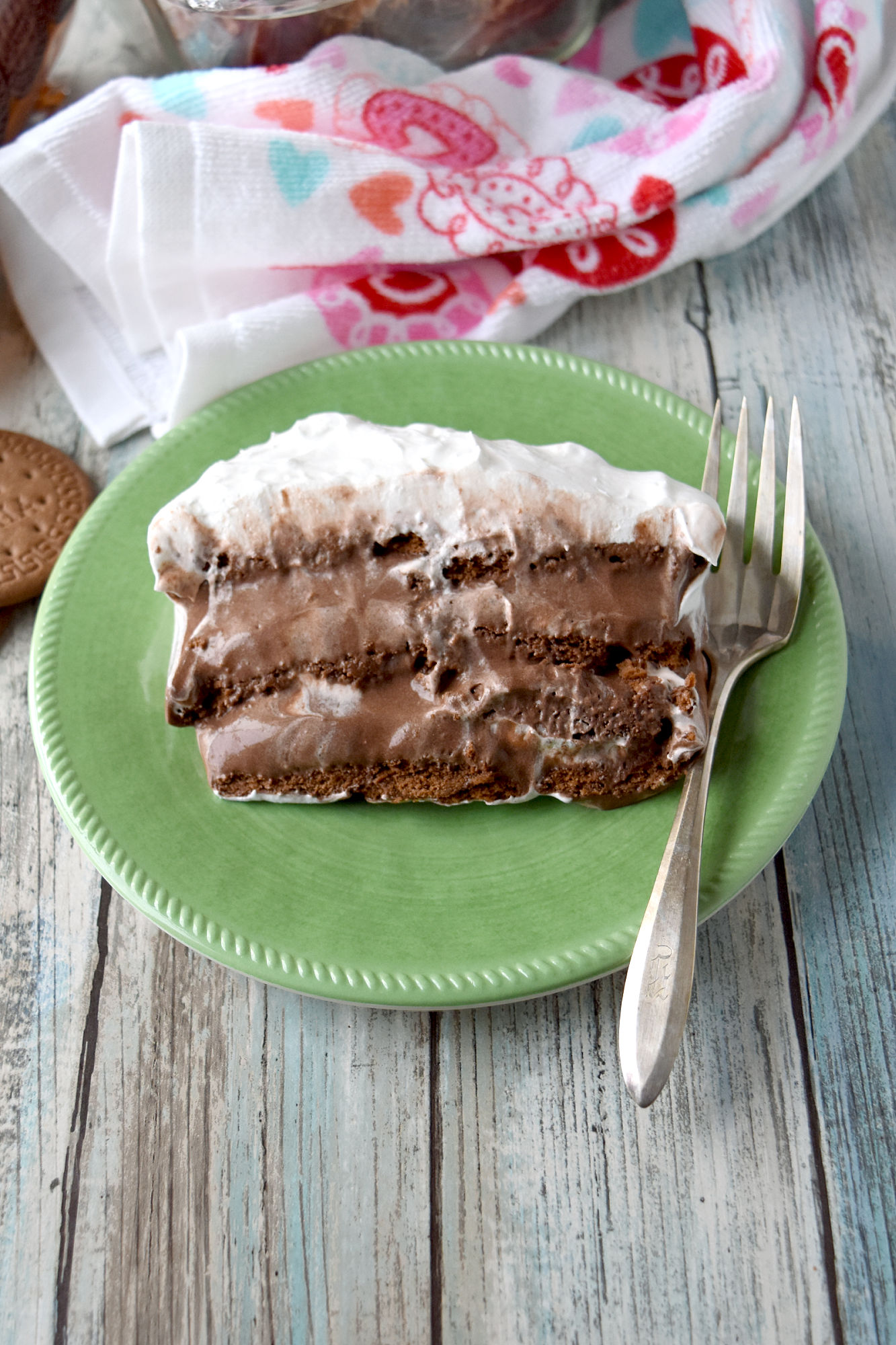 Icebox Mocha Cake is easy to assemble with simple ingredients. The chocolate cookies absorb all the flavors of the pudding and make for rich layers. #ChocolateWeek