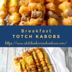 Breakfast Totcho Kabobs are fun and quick! The eggs and sausage bake while the tots air fry making these super easy to make.