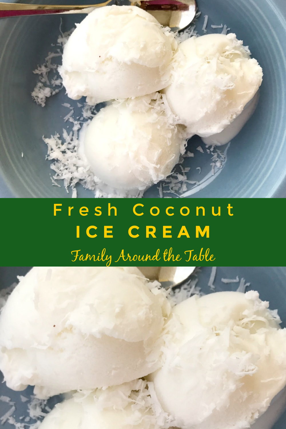 Fresh coconut ice cream can be made camp side with some cans or an ice cream ball.