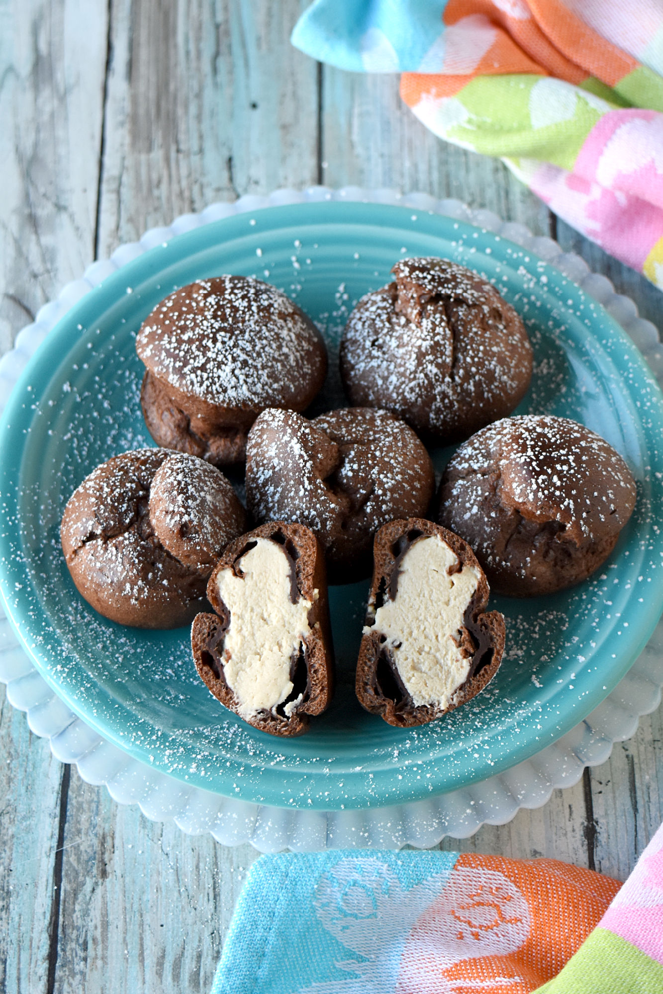 Mocha Cream Puffs are chocolaty, light, and perfectly delicious. Especially with the tiramisu style coffee mascarpone filling. #SpringSweetsWeek