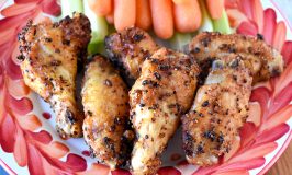 Crispy Air Fryer Chicken Wings are super crispy, delicious, and on your plate in under 25 minutes. I used a gochujang-based rub, but you can use your favorite rub for these simple wings. #OurFamilyTable