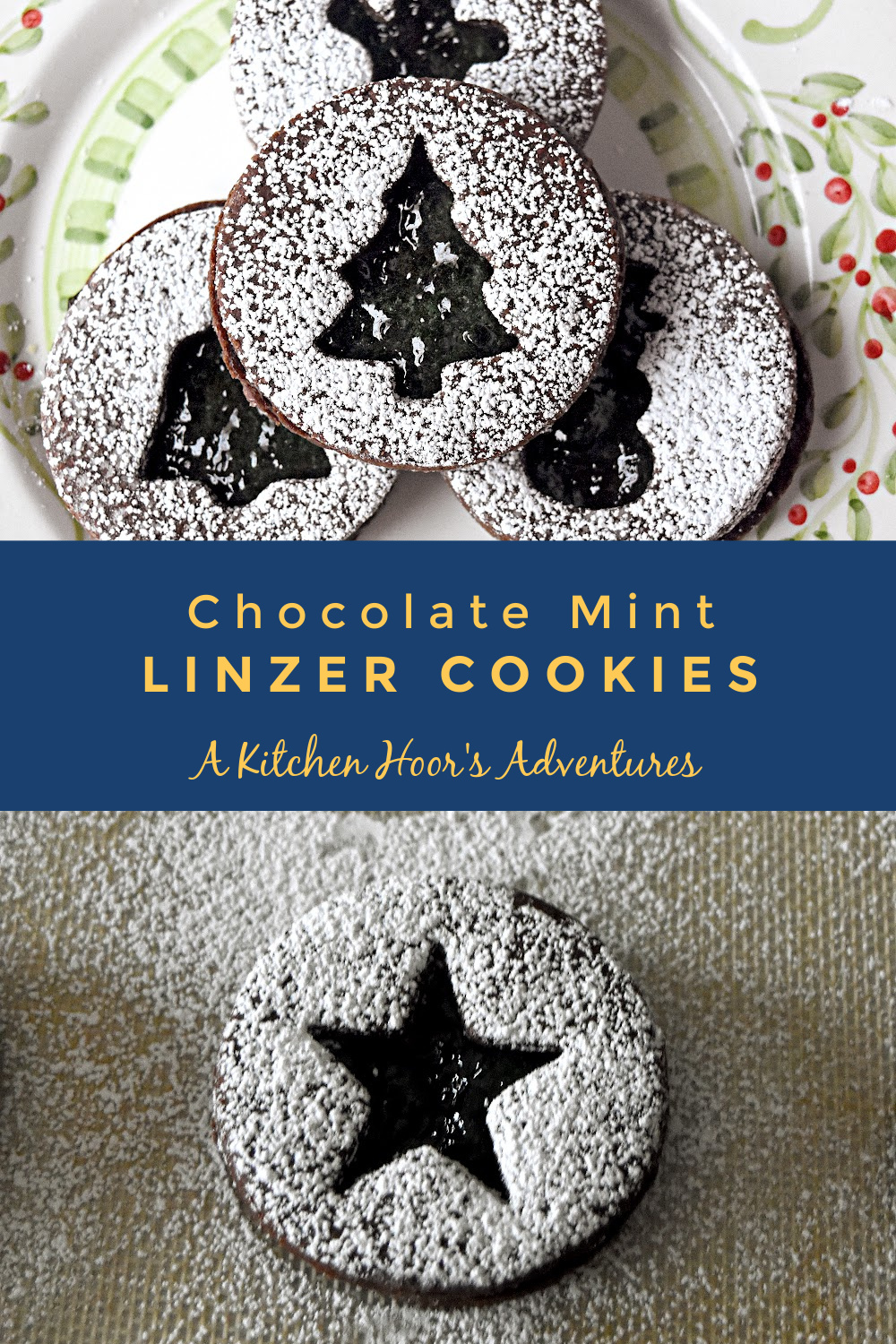 Chocolate Mint Linzer Cookies