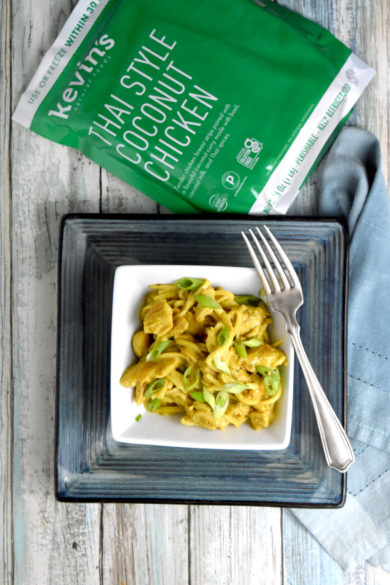 Thai Curry Chicken Pasta is rich, delicious, full of curry coconut richness.  This recipe not only tastes amazing, but is also keto, paleo, and gluten free! #kevinsrecipechallenge #glutenfree #paleo #keto #heartsofpalmnoodles