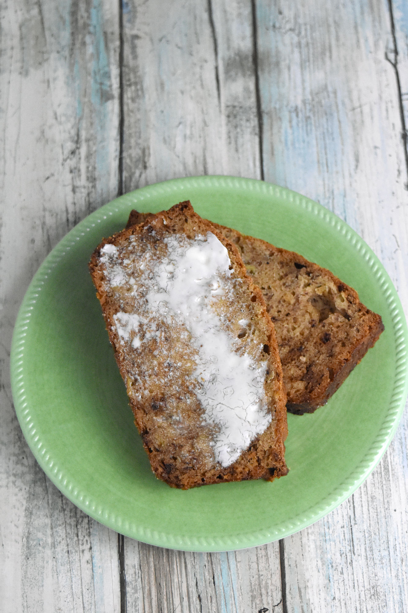^Chai Banana Bread^ is moist, delicious, and full of chai spice flavors. It’s buttery, sweet, and irresistible. #OurFamilyTable #quickbread #bananabread #chaispice 