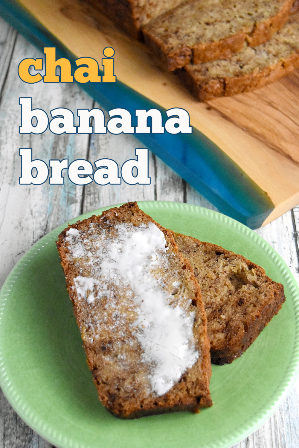 ^Chai Banana Bread^ is moist, delicious, and full of chai spice flavors. It’s buttery, sweet, and irresistible. #OurFamilyTable #quickbread #bananabread #chaispice
