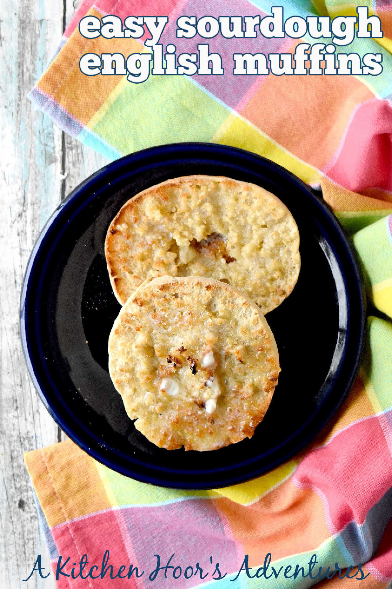 Sourdough English Muffins are easy to make and are a delicious change from your typical breakfast bread. They make the best muffin sandwiches, too! #BrunchWeek #sourdough #sourdoughstarted #discaredrecipe #breadrecipe #Englishmuffins