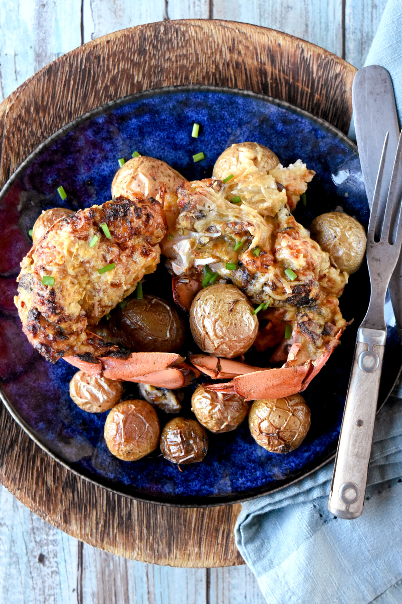 Air Fryer Lobster Thermidor has a cheesy lobster sauce on top of sweet and delicious lobster tails. This thermidor sauce has claw meat in it so there’s double the amount of lobster. #lobsteranywhere #mainelobster #lobsterlover #seafoodie #seafoodlover #lobsters
