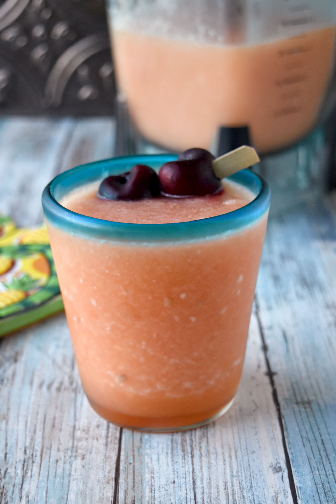 Frozen Tropical Watermelon Agua Fresca has summer sweet watermelon, pineapple, mint simple syrup, and refreshing coconut water. It’s a great way to rehydrate on hot summer days. #OurFamilyTable #aguafresca #frozenfruitdrink #frozenaguafresca #tropicalfruit #watermelon
