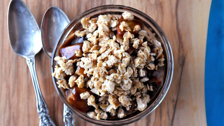 Celebrate fall with this Easy Skillet Apple Crisp recipe. Perfect for a cozy night in, this recipe takes just minutes to make and satisfies all your Fall sweet tooth cravings. #OurFamilyTable #AppleCrisp #DeliciousDessert #SkilletDessert #EasyRecipe