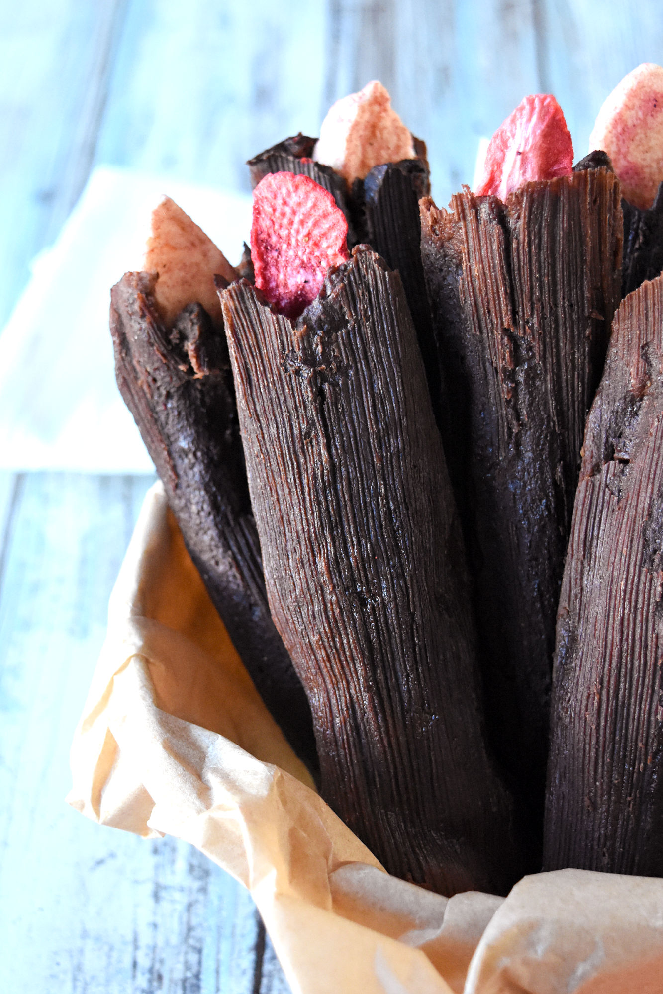 Searching for the perfect Halloween party snack? Look no further! Our Frostbite Fingers recipe is guaranteed to be the ultimate pleaser. #HalloweenTreatsWeek #tamales #chocolatetamale #frostbitefingers #Halloweenfood #partyfood