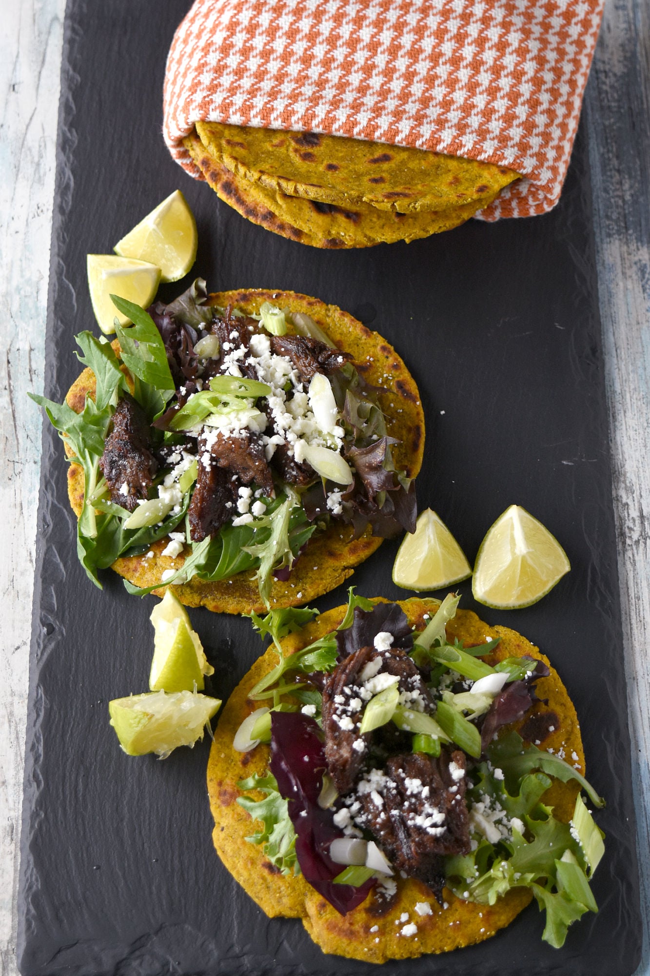 Infusing the warmth of pumpkin with traditional tortilla texture, we're elevating our dinner game to new heights.  Half and Half Pumpkin Tortillas are the best of both corn and flour tortillas combined with rich pumpkin flavor. #PumpkinWeek #AutumnEats #HealthyTacoTuesday #homemadetortillas #bluecorntortillas
