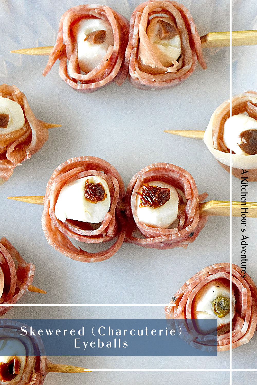 Skewered (Charcuterie) Eyeballs are perfect for your Halloween Board