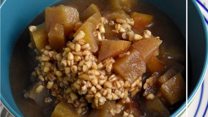 Ditch the boring breakfast routine and get creative with apple pie overnight steel cut oats. Your tastebuds will thank you! #OurFamilyTable #ApplePieOats #OvernightOats #SteelCutOats #HealthyBreakfast #HealthySnack