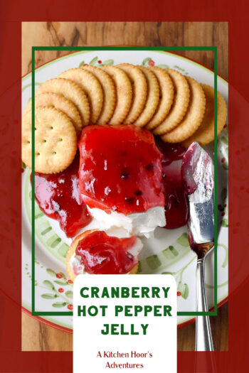 Get ready to spice up your holiday gatherings with this delectable Cranberry Hot Pepper Jelly. It will have your guests talking and become a must-have on your holiday menu. #CranberryJelly #HotPepperJelly #CranberrySpice #HomemadePreserves #SmallBatchJamsAndJellies