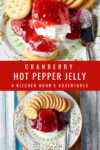 Get ready to spice up your holiday gatherings with this delectable Cranberry Hot Pepper Jelly. It will have your guests talking and become a must-have on your holiday menu. #CranberryJelly #HotPepperJelly #CranberrySpice #HomemadePreserves #SmallBatchJamsAndJellies