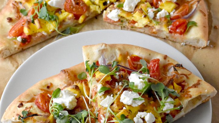 Move over avocado toast, there's a new breakfast trend in town - Mediterranean Breakfast Pizza! Savory, satisfying, and oh so delicious. #breakfasttrend #MediterraneanCuisine #PizzaForBreakfast #pizzaforbreakfast #MediterraneanEats #breakfastofchampions