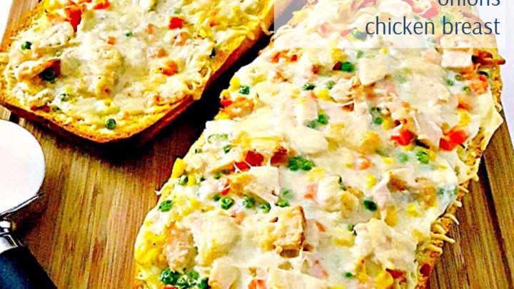 Get ready for a flavor explosion with Chicken Pot Pie French Bread Pizza.  It's the ultimate comfort food mashup. Trust us, one bite and you'll be hooked. #OurFamilyTable #ChickenPotPiePizza #FrenchBreadPizza #EasyDinnerRecipes #HomemadeComfortFood #FamilyDinnerIdeas