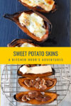 Say goodbye to plain old potato skins and hello to these 4 Ingredient Easy Sweet Potato Skins.  They're sure to be a hit with family and friends. #FoodieHoliday #SweetPotatoSkins #HealthyEats #VeggieLovers #InstaFood #CleanEats