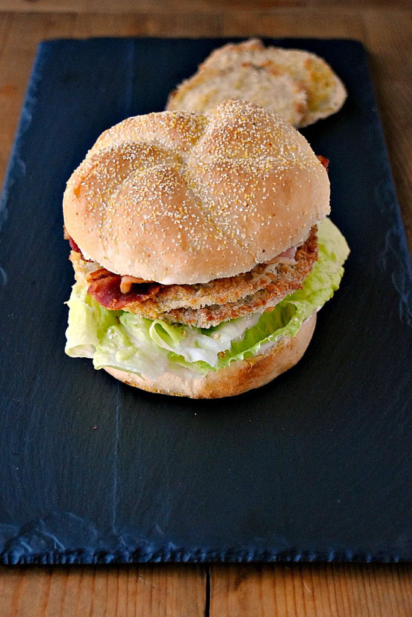 This BLFGT Sandwich has crispy bacon, refreshing lettuce, and tangy fried green tomatoes. It will make your taste buds sing! #BLTdelight #baconloversunite #baconbaconbacon #friedgreentomatolove #sandwichgoals