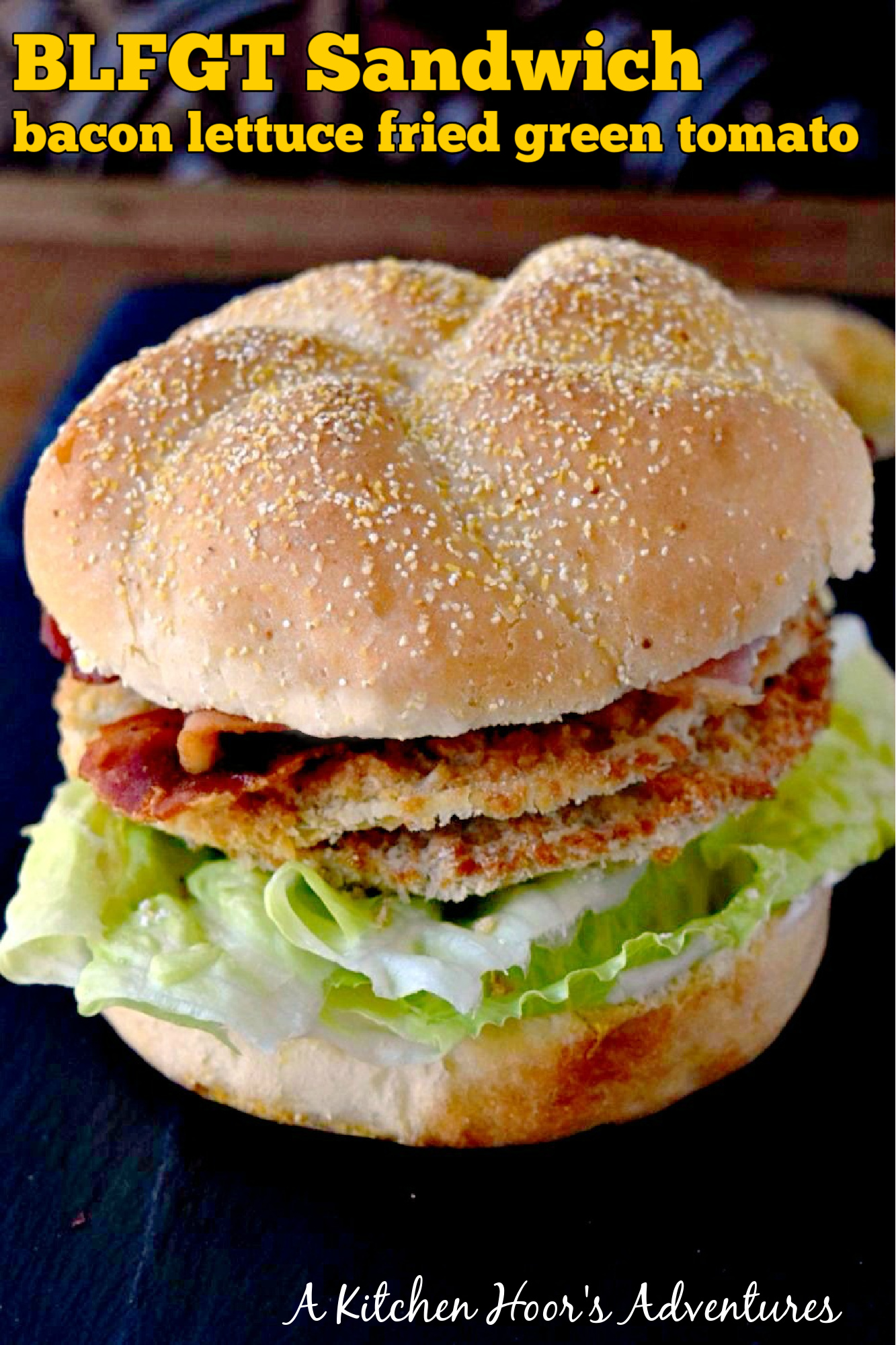 This BLFGT Sandwich has crispy bacon, refreshing lettuce, and tangy fried green tomatoes. It will make your taste buds sing! #BLTdelight #baconloversunite #baconbaconbacon #friedgreentomatolove #sandwichgoals