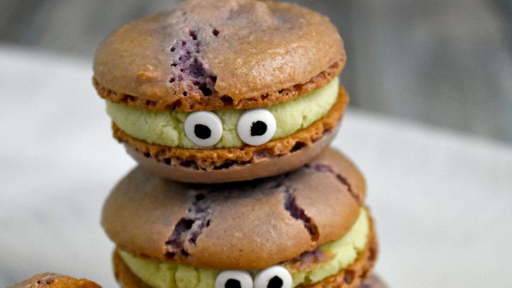 Some say the Purple People Eater Macarons are too pretty to eat...but we say they're too delicious NOT to eat! 😋👀 #PurplePeopleEaterMacarons #MacaronMagic #DeliciousDesserts #FoodieFaves #InstaSweets