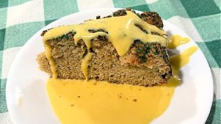 Dense, yet moist, stuffed with apple slices and served with a creamy, custard sauce it is a little taste of heaven.