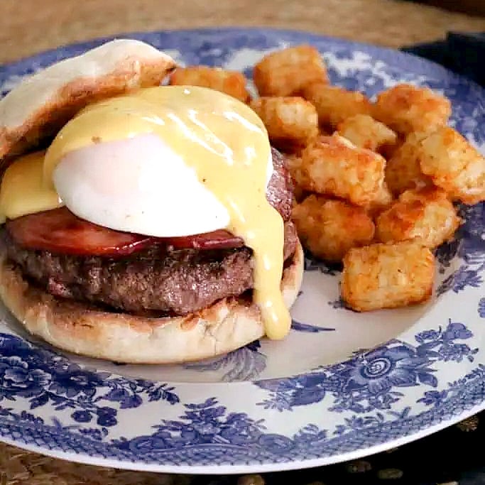 Love eggs benedict? Put a burger on it and you’ve made eggs benedict burgers. Add a little chili crisp to the Hollandaise while you’re at it.