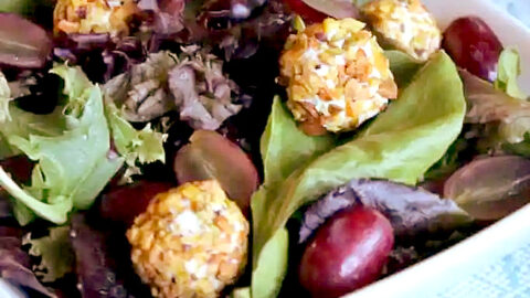 Image for Spring Salad with Grapes and Pistachio-Crusted Goat Cheese