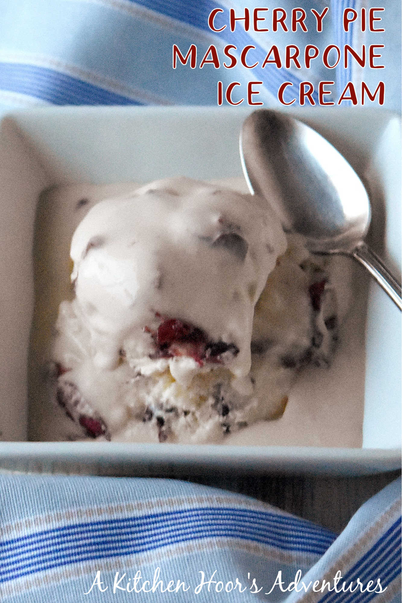 Photo of cherry pie mascarpone ice cream. Indulge in a decadent dessert with our homemade cherry pie mascarpone ice cream. Every bite is a little bit of heaven. 🍒🍦 #IceCreamLoversUnite #CherryPieDelight #MascarponeMadness #SummerSweets #DessertGoals