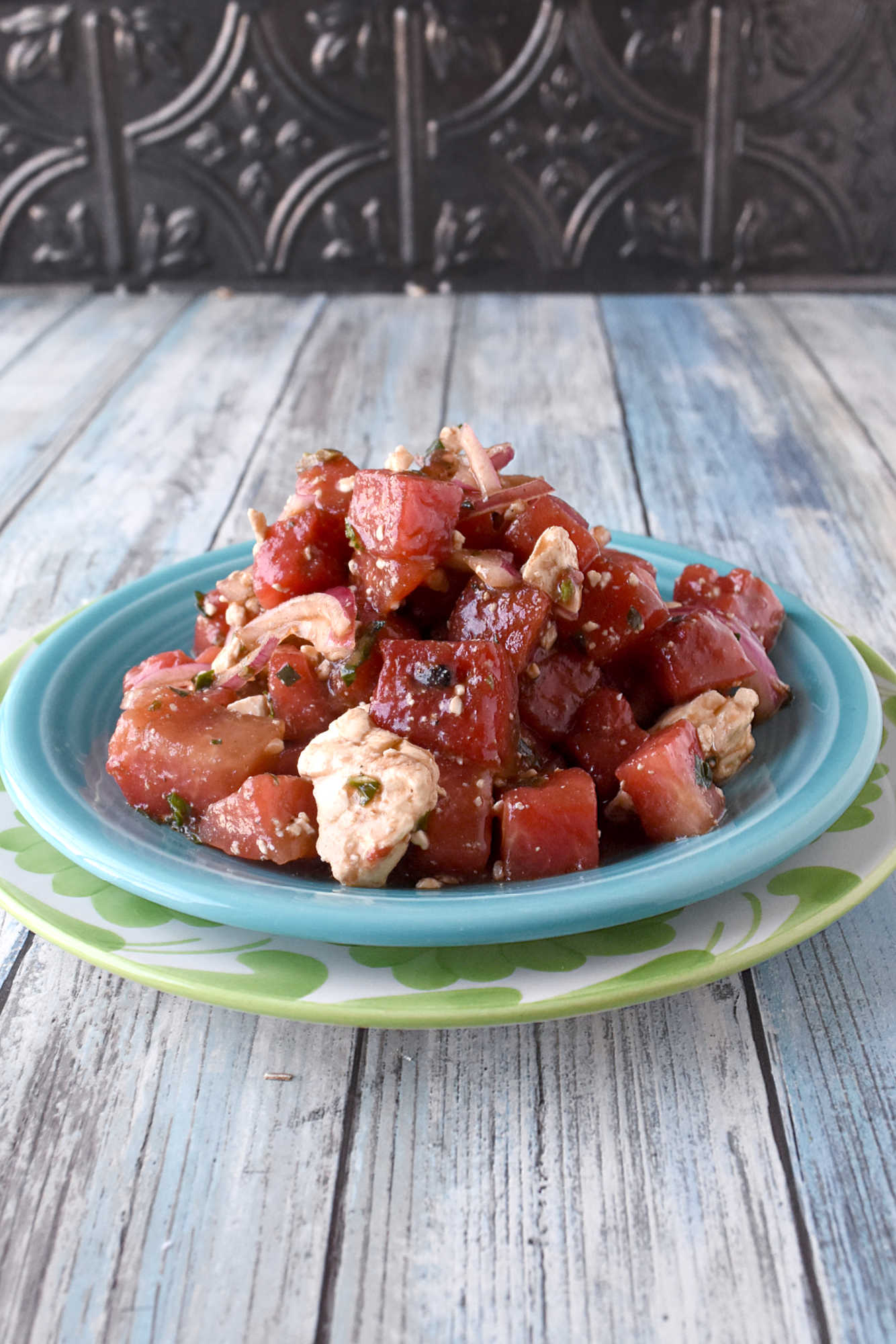 Tired of boring salads? Add a kick of heat and sweetness with our Spicy Watermelon and Feta Salad! Guaranteed to impress your family and friends. #FarmersMarketWeek #SpicyWatermelonFetaSalad #RefreshingSummerSalad #FruityAndSavory #HealthySummerEats #TastySideDishEats