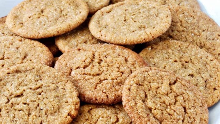 These crispy molasses cookies, spiced with ginger and cinnnamon, will satisfy any cravings you may have for the flavors of fall and the upcoming holidays.
