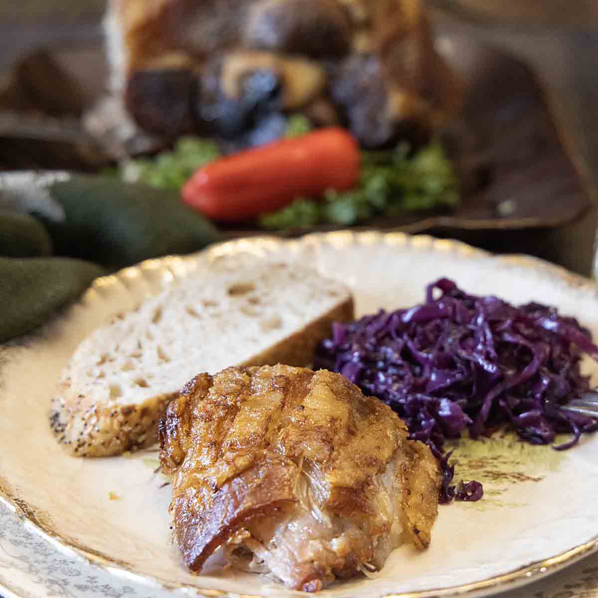 Tasty Pork Shoulder Roast is perfect for slow cooking and melts into a fork tender dinner with a juicy crisp exterior.
