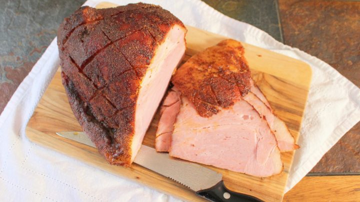 Double smoked ham is an easy way to add extra smoky flavor and a dry rub to a regular ham to give it lots of delicious taste.